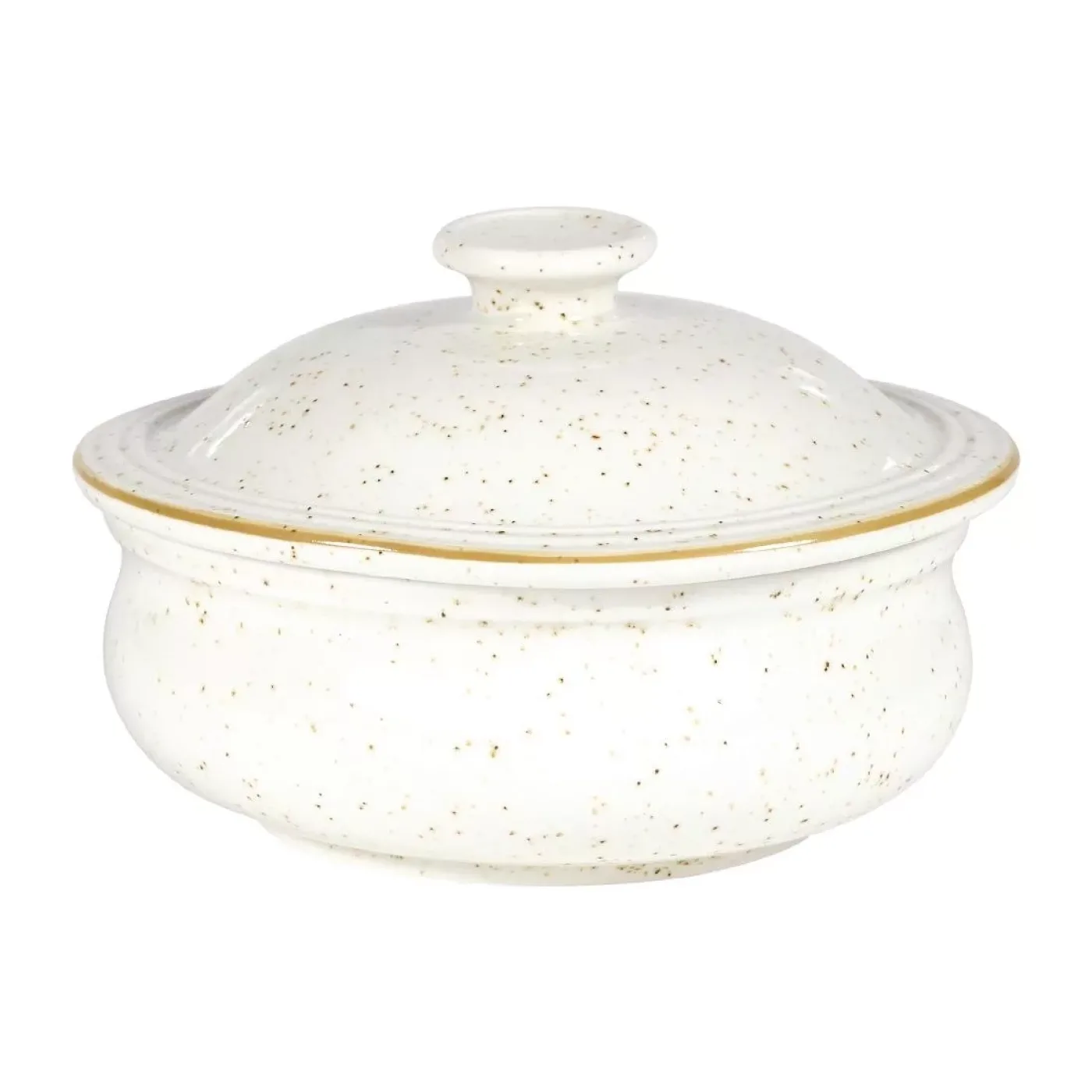 Churchill Stonecast Lidded Stew Pots Barley White 430ml (Pack of 6) - islandcatering - 1