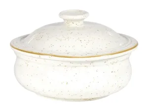Churchill Stonecast Lidded Stew Pots Barley White 430ml (Pack of 6) - islandcatering