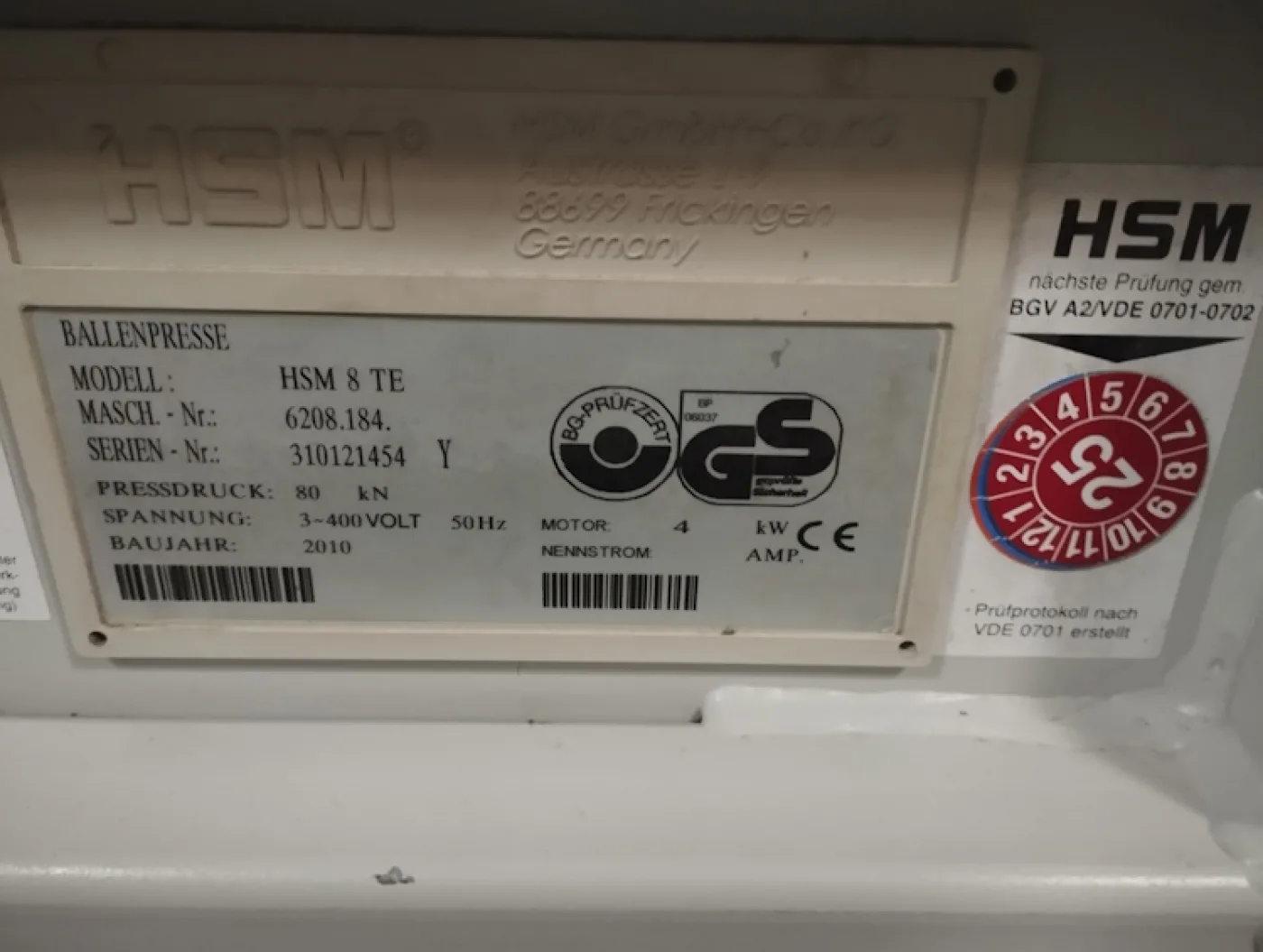 Ballenpresse HSM 8 TE - 5