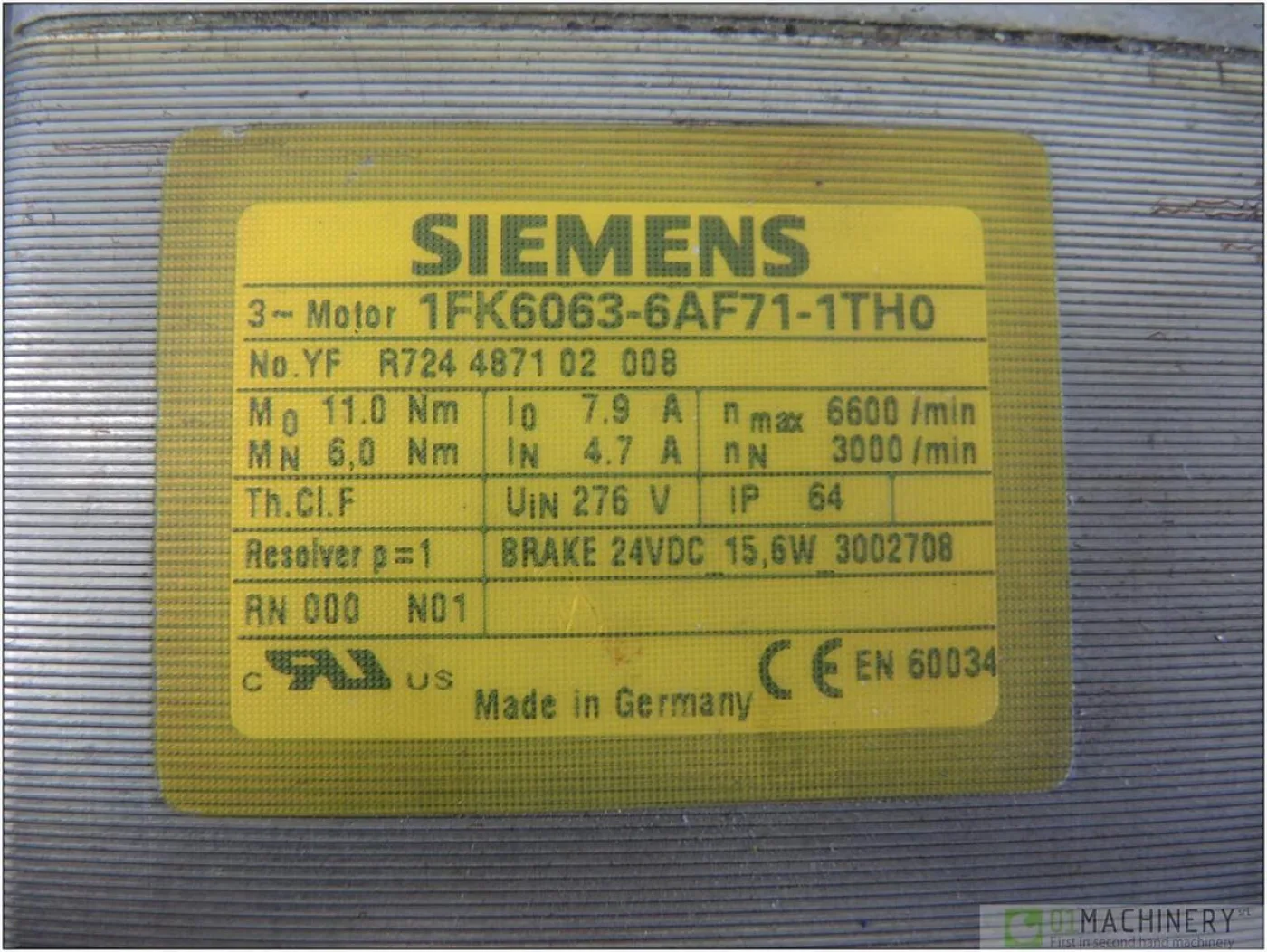 2003 SIEMENS 1FK6063-6AF71-1TH0 AI2936 - 3