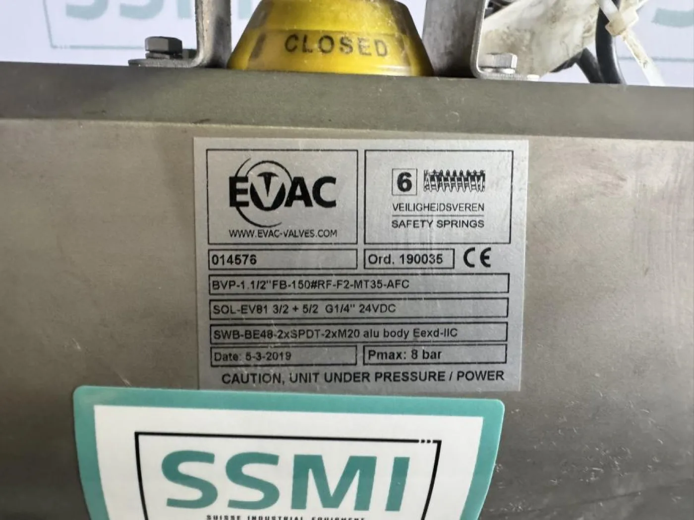 2019 EVAC / Max-Air Technology Pneumatic Valve Actuator Assembly - 2