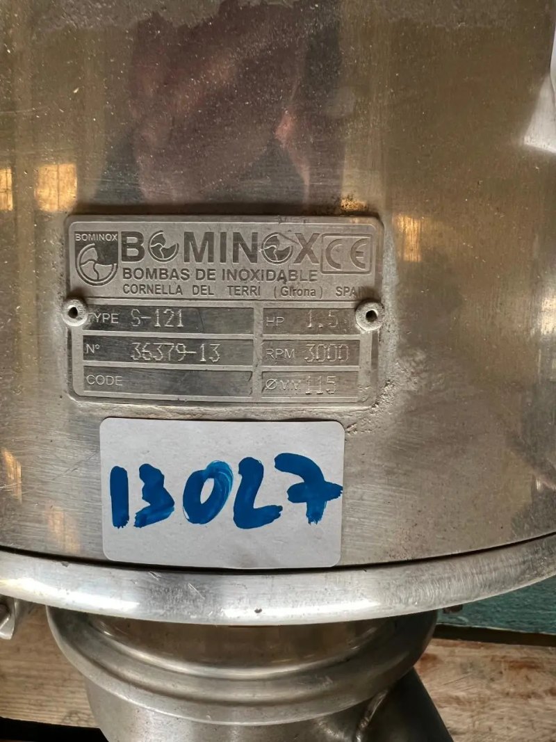 BOMINOX S-121 1.5 kW STAINLESS STEEL CENTRIFUGAL PUMP