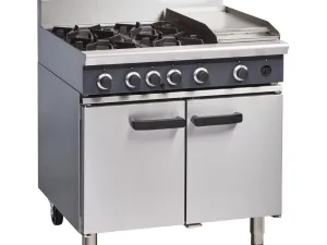 Blue Seal Cobra Propane Gas Range 4 Burner Static Oven with Griddle CR9C/L - islandcatering