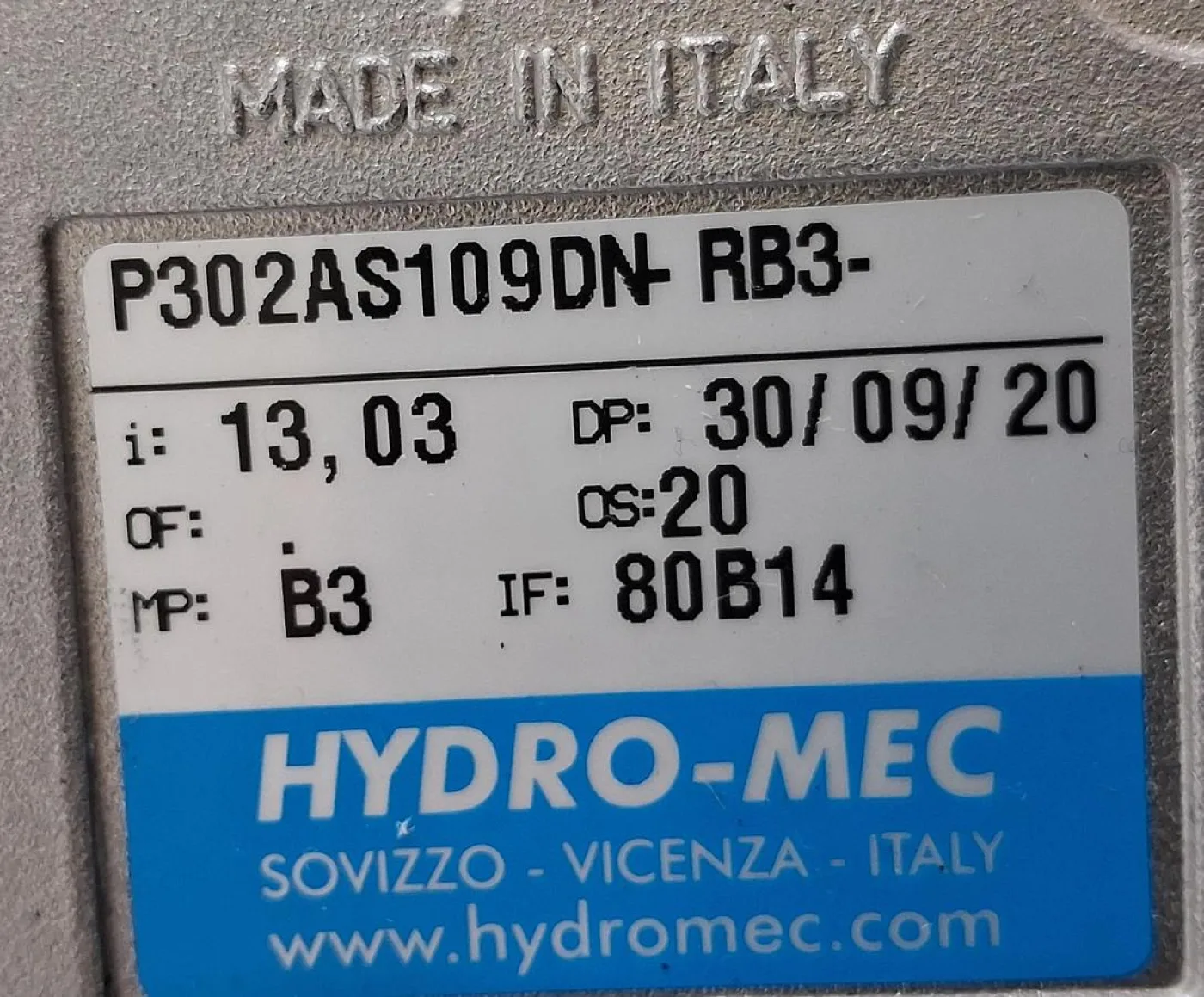 EMK KAE80A4-B14AEK Getriebemotor mit Hydro-Mec P302AS109DN Schneckengetriebe - 5