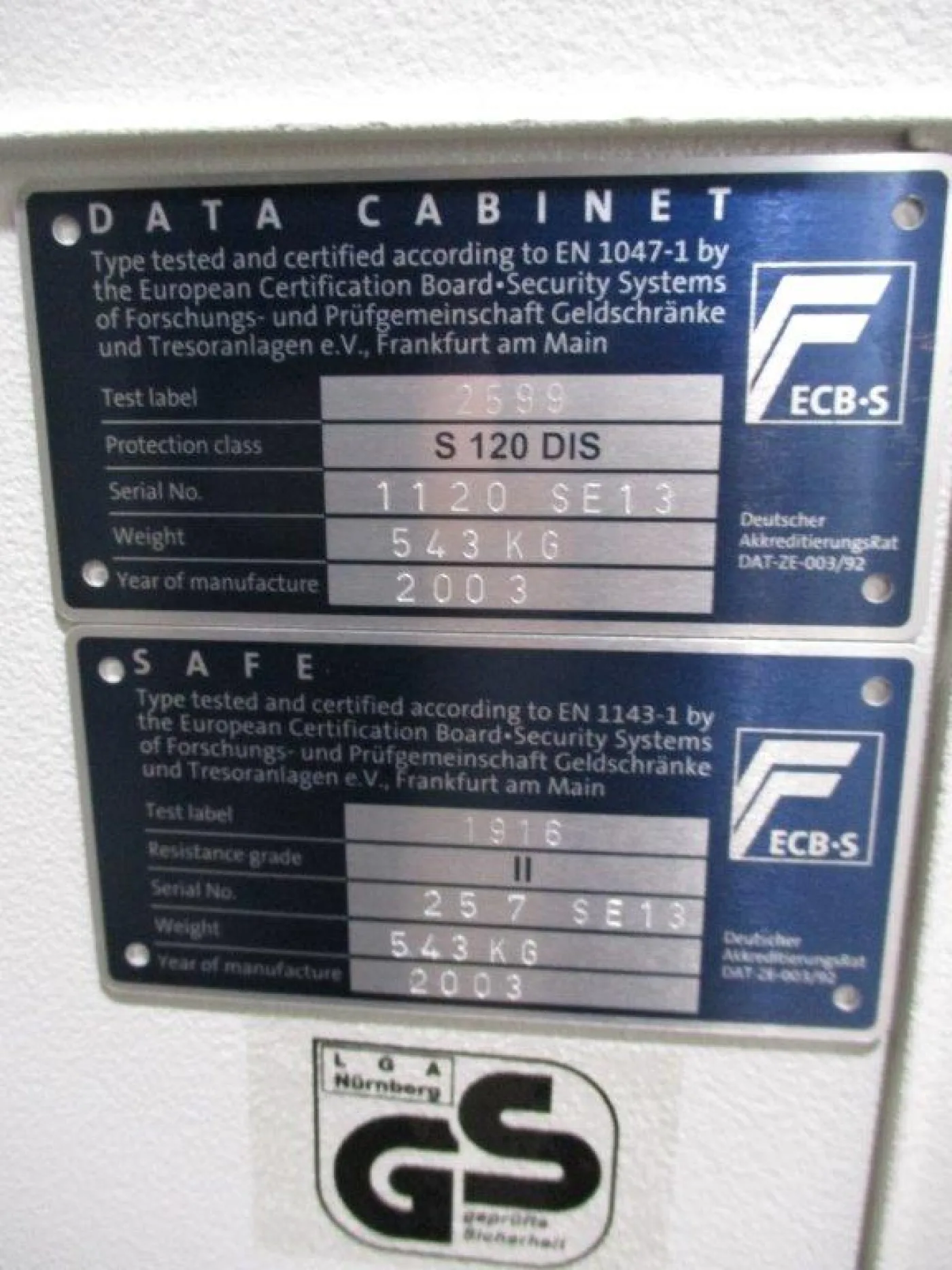 SE 13 Datensafe Tresor SYSTEC 2003 - 2
