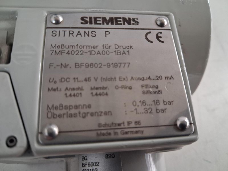 Siemens SITRANS P 7MF4022-1DA00-1BA1 Pressure Transmitter