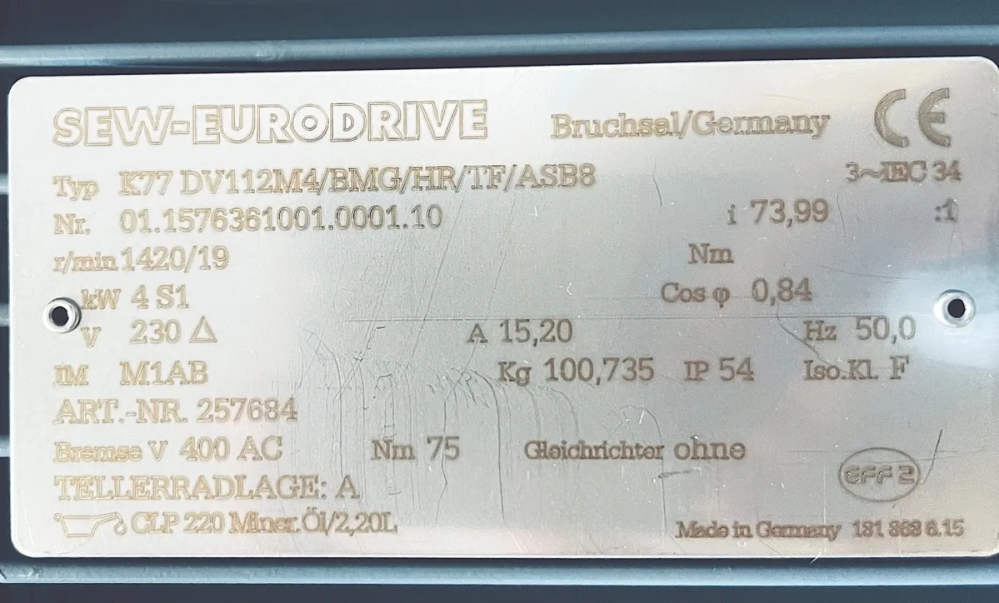 SEW-EURODRIVE K77 DV112M4/BMG/HR/TF/ASB8 Getriebemotor - 4