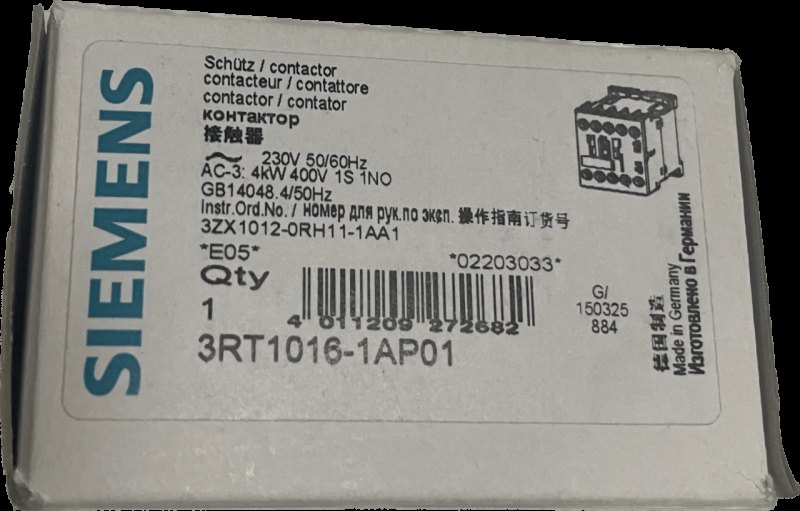 Siemens Leistungsschütz 3RT1016-1AP01