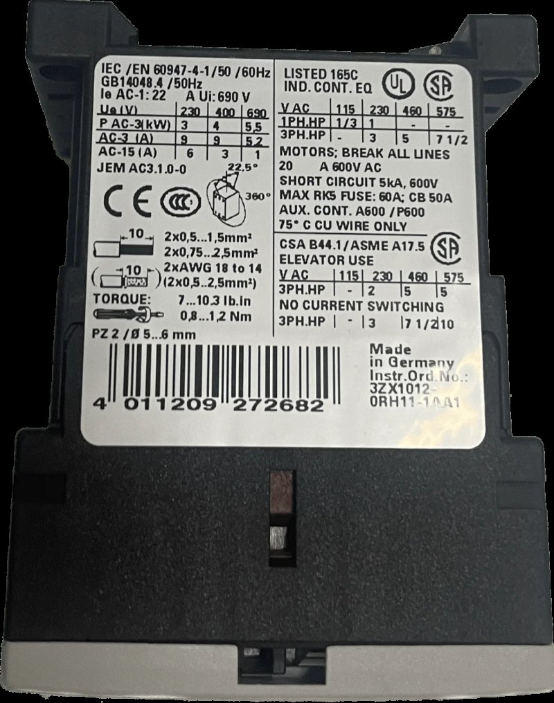 Siemens Leistungsschütz 3RT1016-1AP01