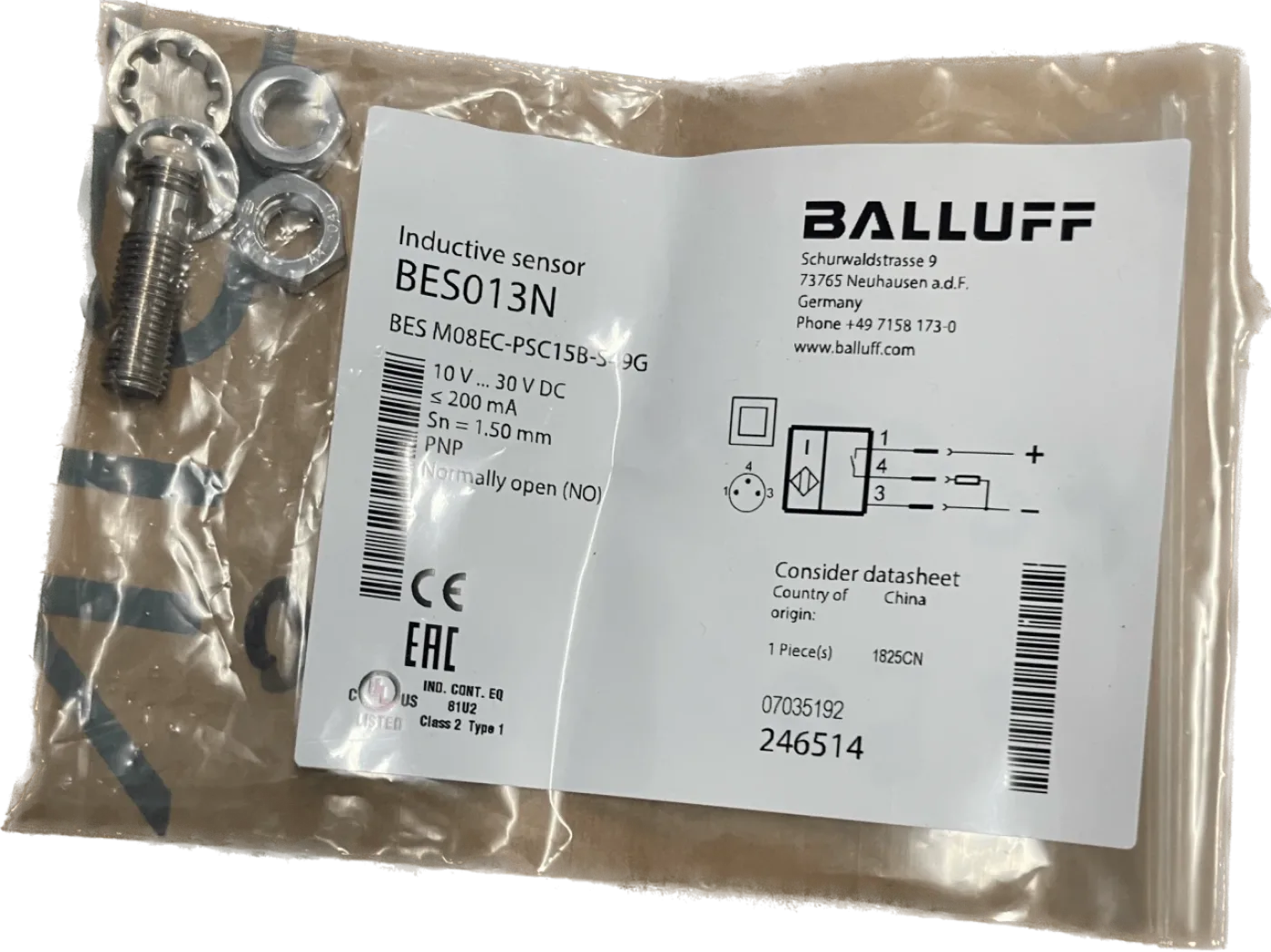 BALLUFF Induktive Standardsensoren mit Vorzugstypen BES M08EC-PSC15B-S49G - 1