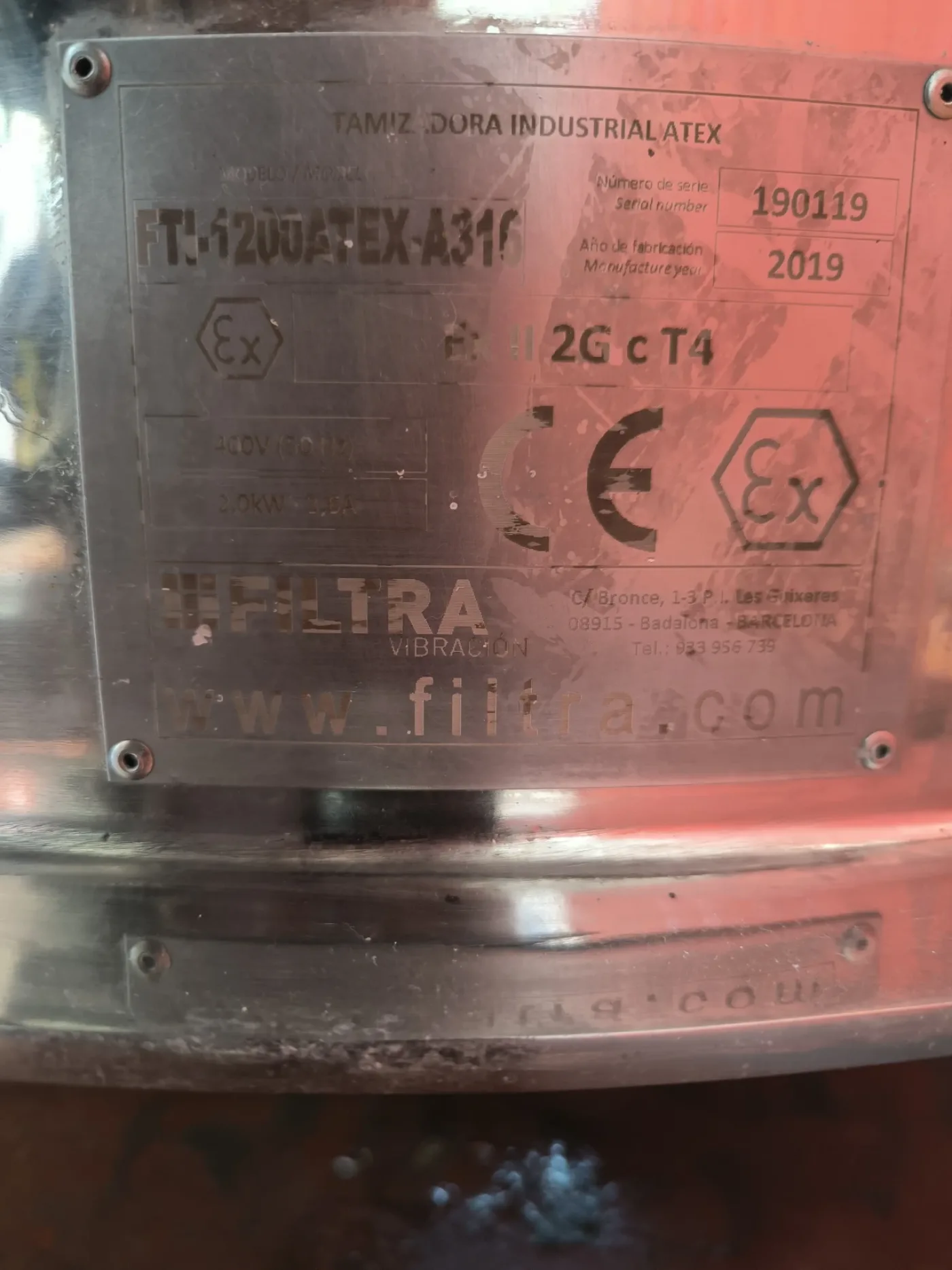 ATEX VIBRATORY SCREENER FOR LIQUIDS/SOLIDS FILTRA FTI1200 - 1