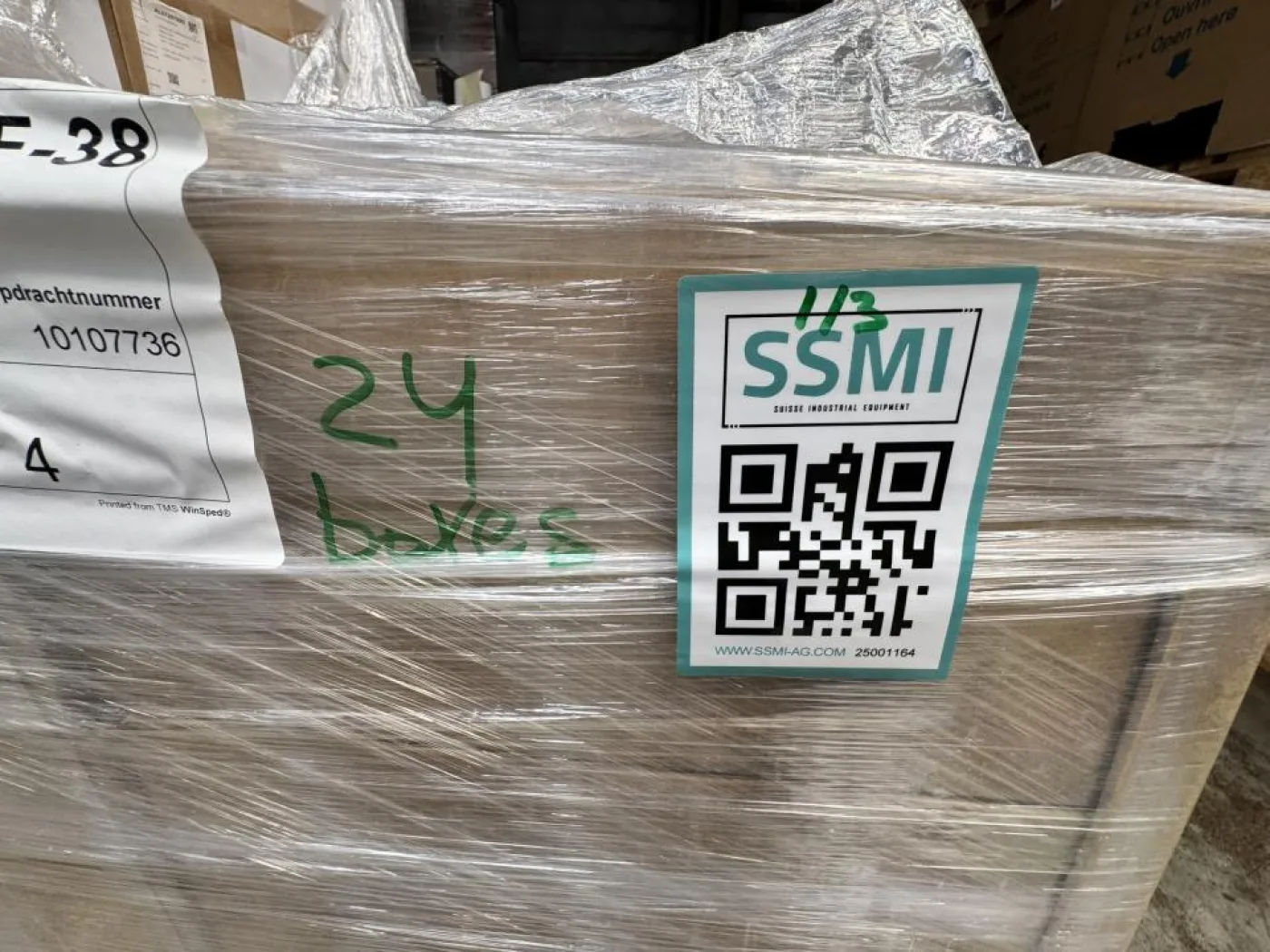 Self-adhesive blank vellum paper label roll 3 pallets - 8