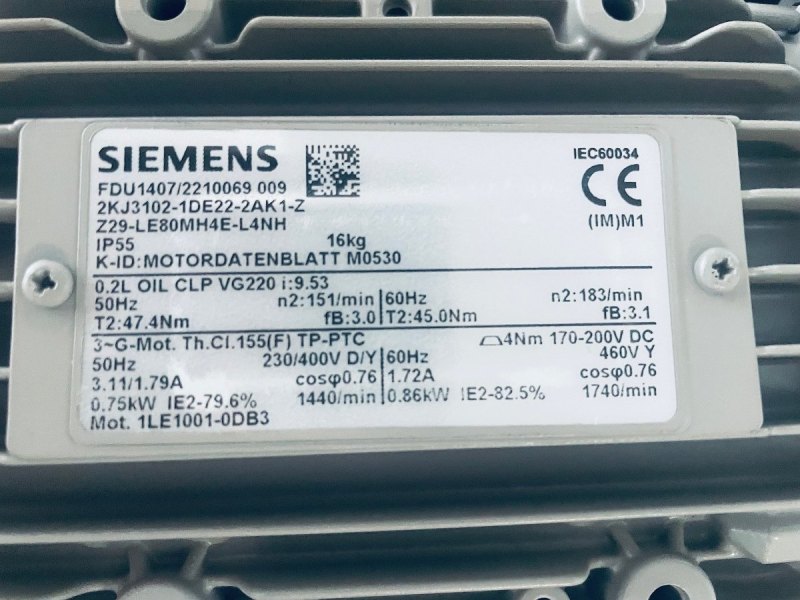 Siemens Getriebemotor Z29-LE80MH4E-L4NH FDU1407/2210069009