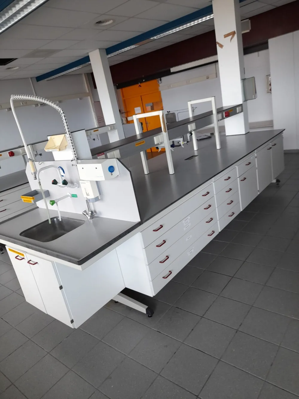 Used laboratory island tables from SplusB