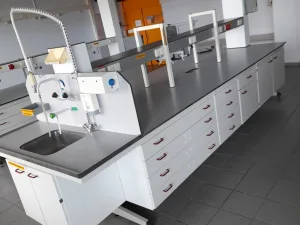 Used laboratory island tables from SplusB