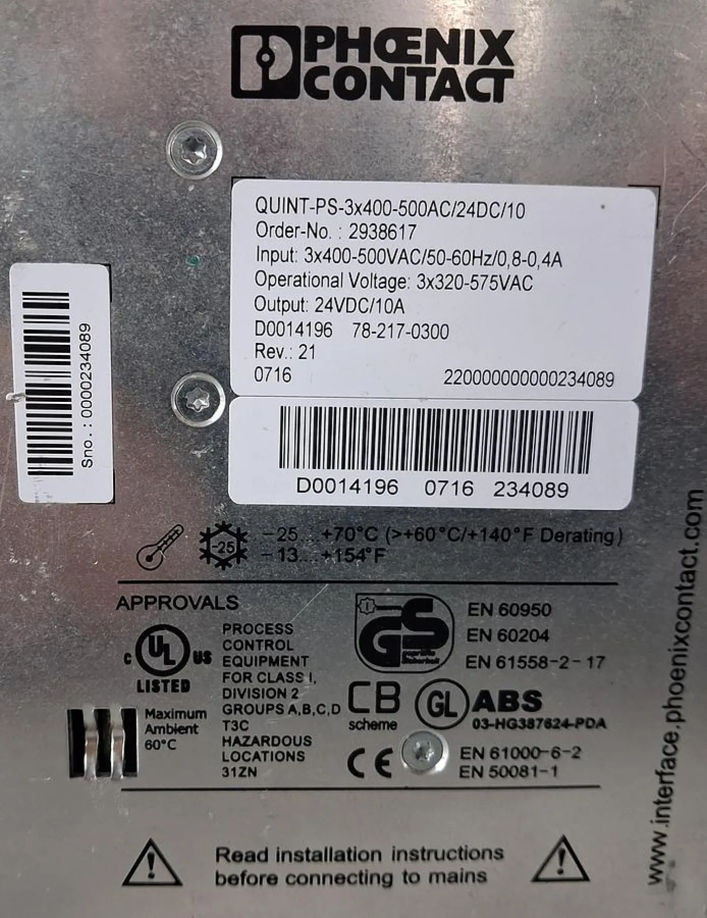 PHOENIX CONTACT QUINT PS-230V/50AC/24DC/10Netzgerät - 5