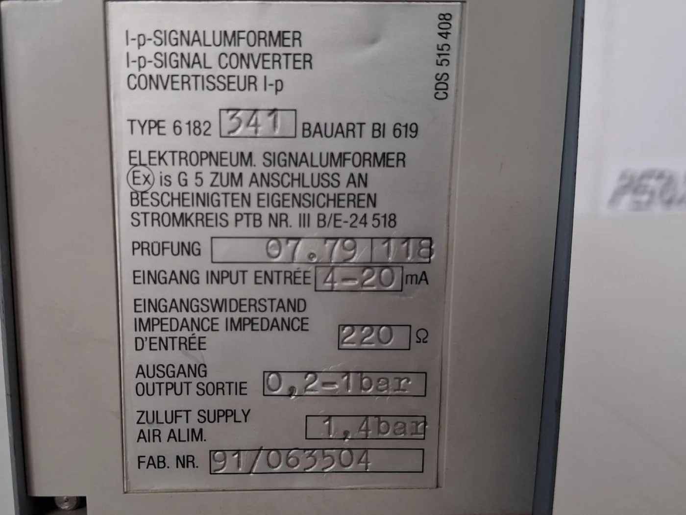 Eckardt P 6182 341 I/P Signal Converter - 3