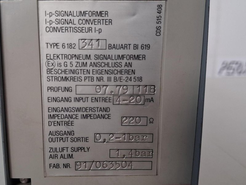 Eckardt P 6182 341 I/P Signal Converter