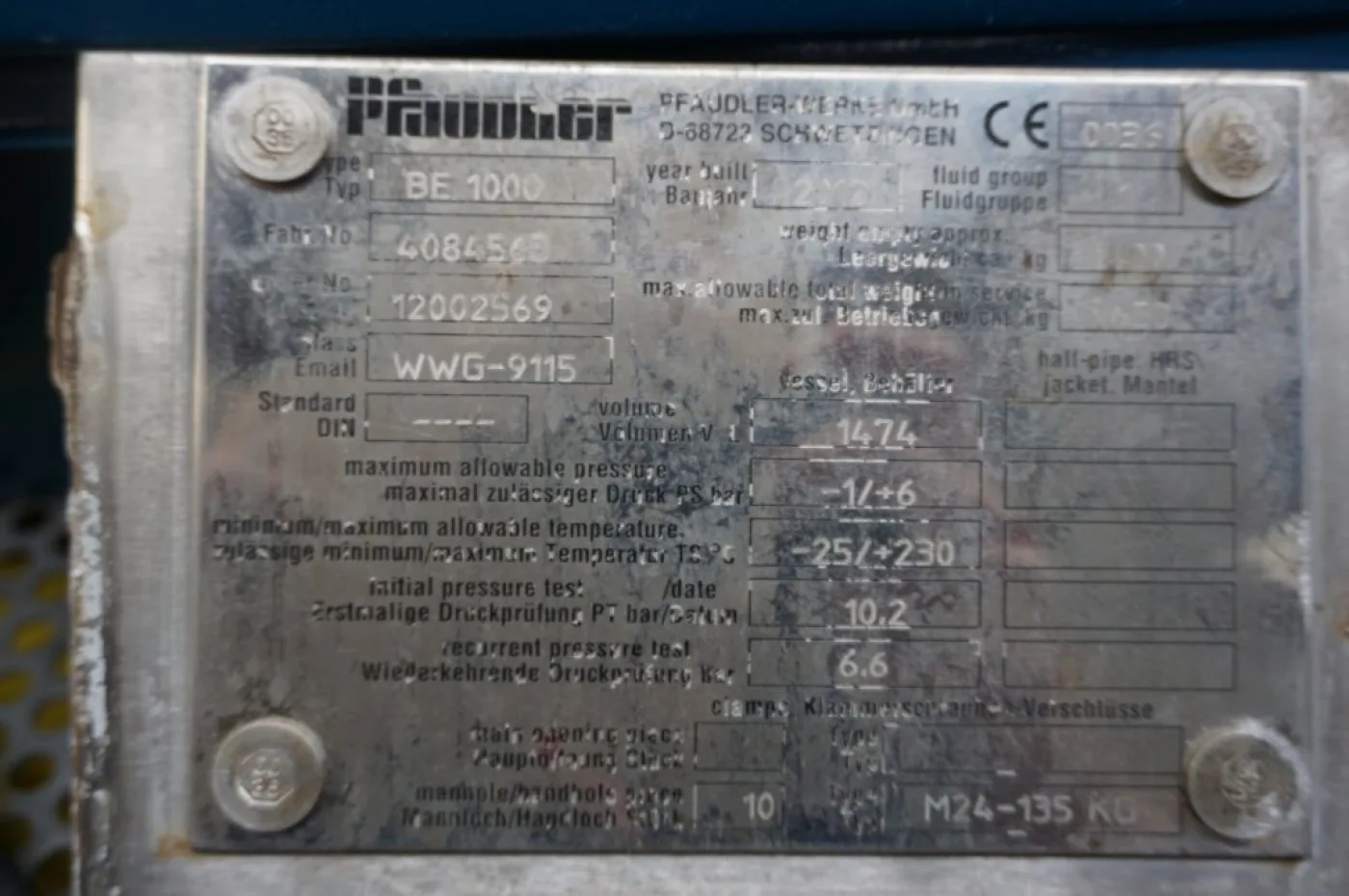 Pfaudler-werke BE-1000 - Druck vessel - 2