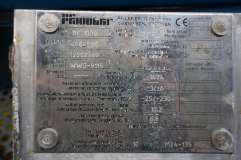 Pfaudler-werke BE-1000 - Pressure vessel