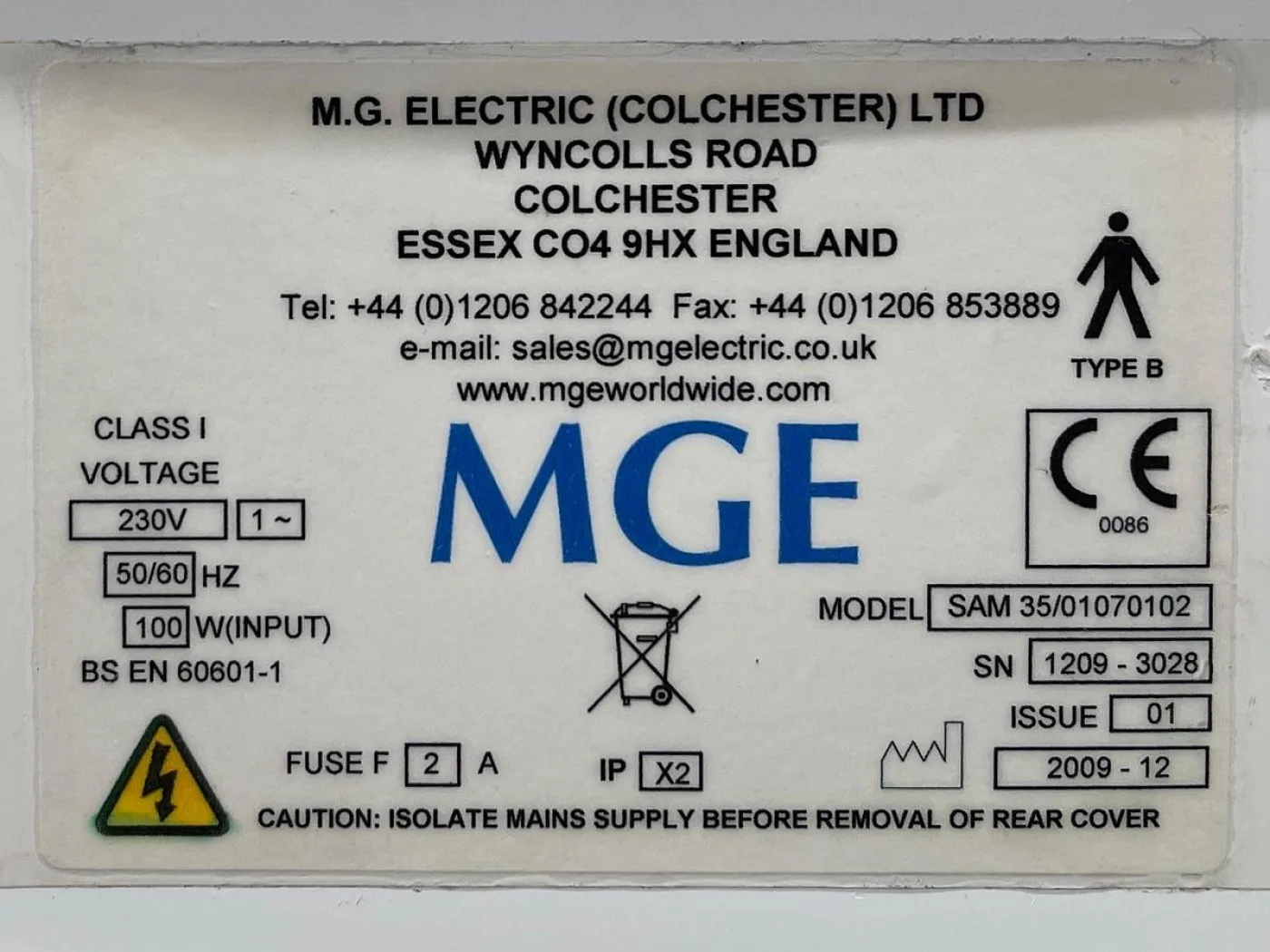 MGE SAM Electric Suction Pump - 5