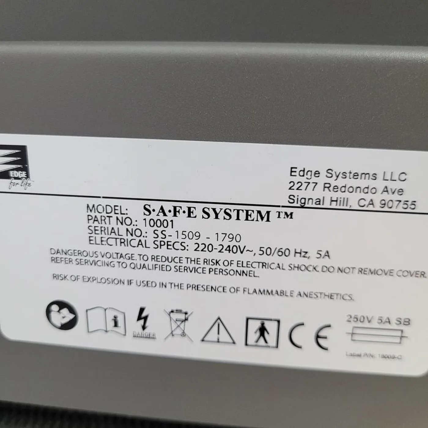 Edge Systems S.A.F.E System Surgical Smoke Evacuator - 5