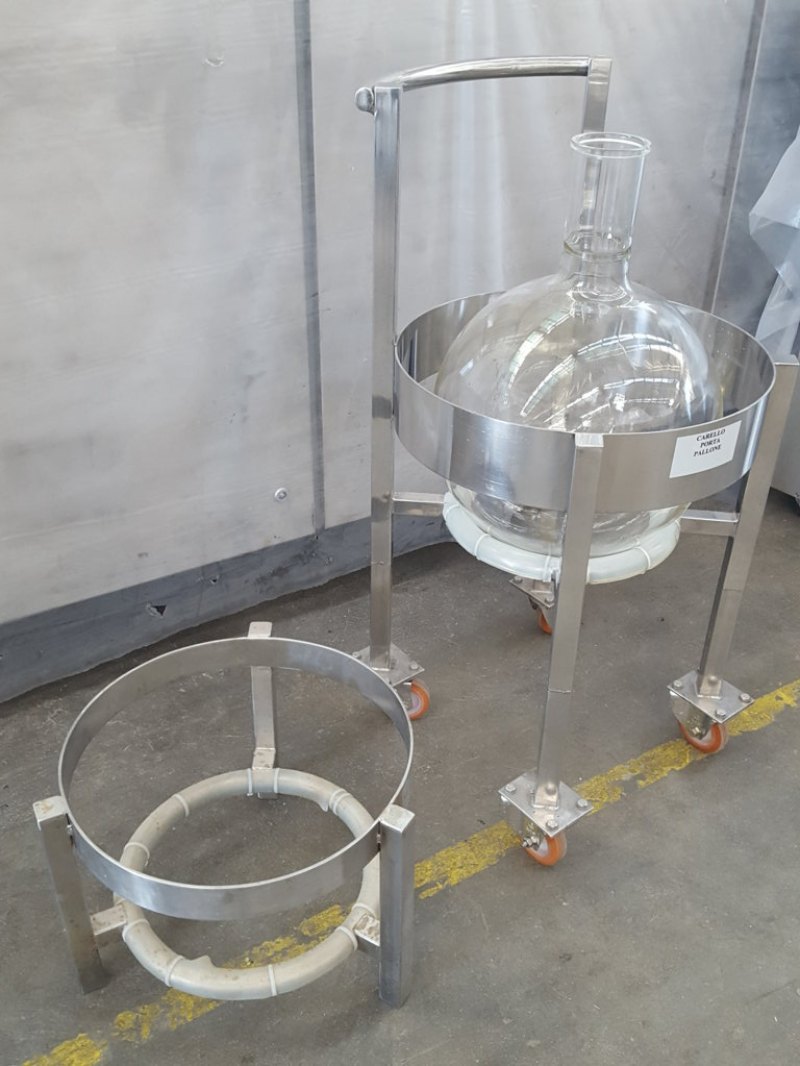 CONTENITORE IN VETRO CON CARRELLO 50 L