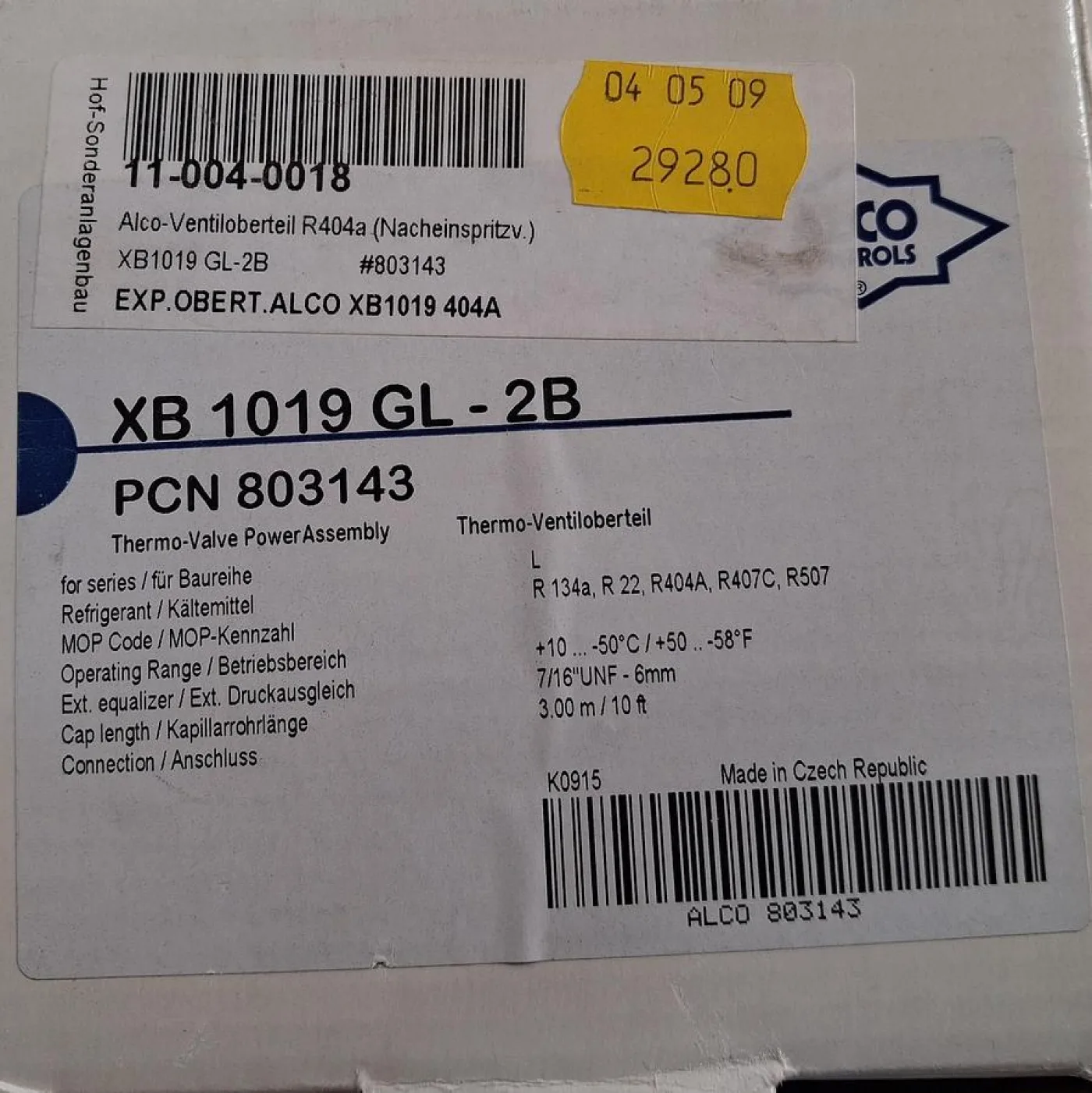 ALCO XB1019GL-2B Thermostatisches Expansionsventil - 8
