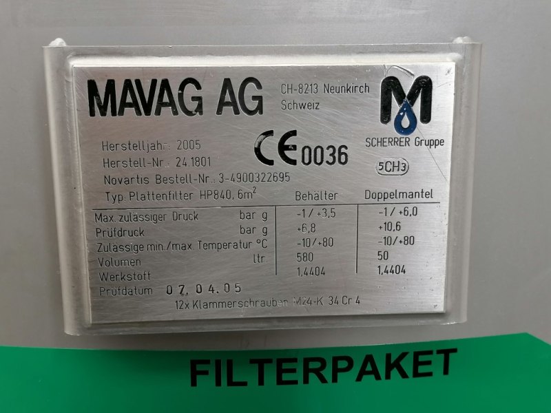 Mavag Altendorf HP840 - Horizontal plate filter