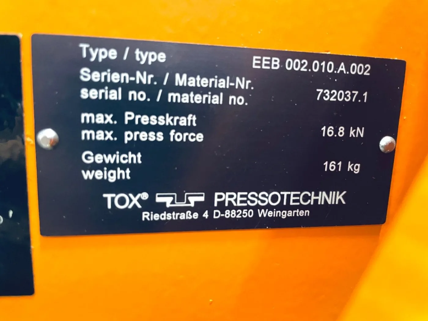 Tox Pressotechnik Clinchzange mit Servoantrieb EEB 002.010.A.002 - 6
