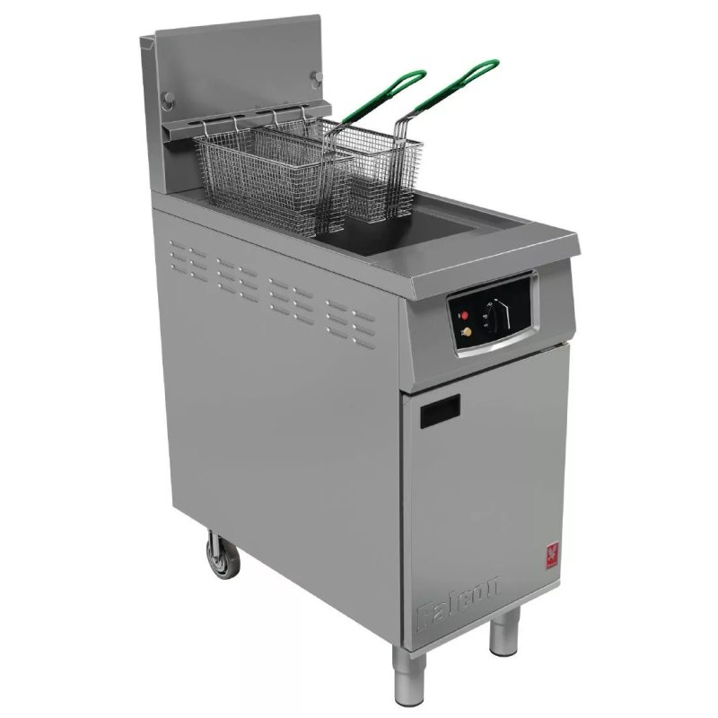Falcon Single Tank Twin Basket Free Standing Propane Gas Filtration Fryer G401F - islandcatering