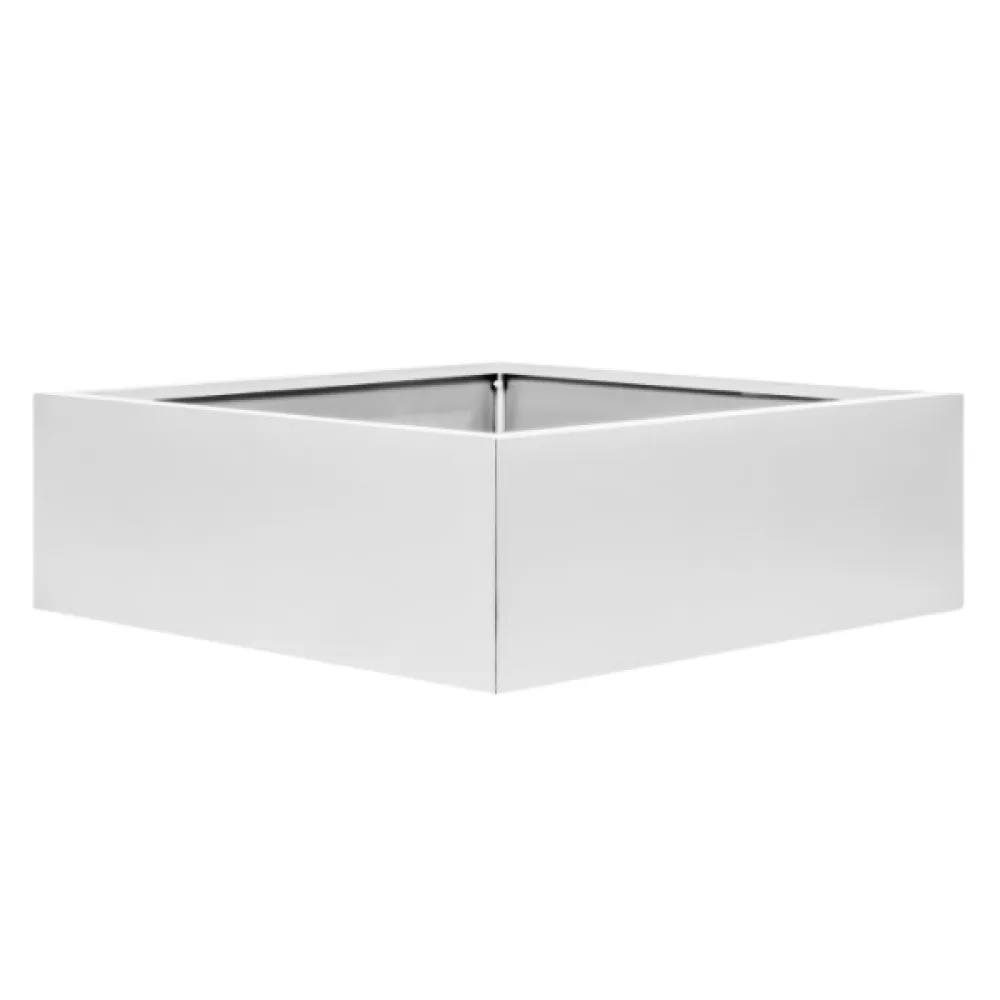Bloembak Vlak Wit - 40 cm hoog