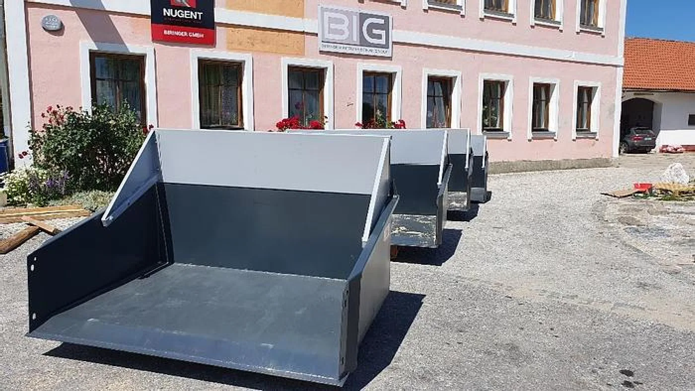 Schwerlast Transportbox / Kippmulde 180 cm mit 3 Punkt- & Euro Aufnahme - 5