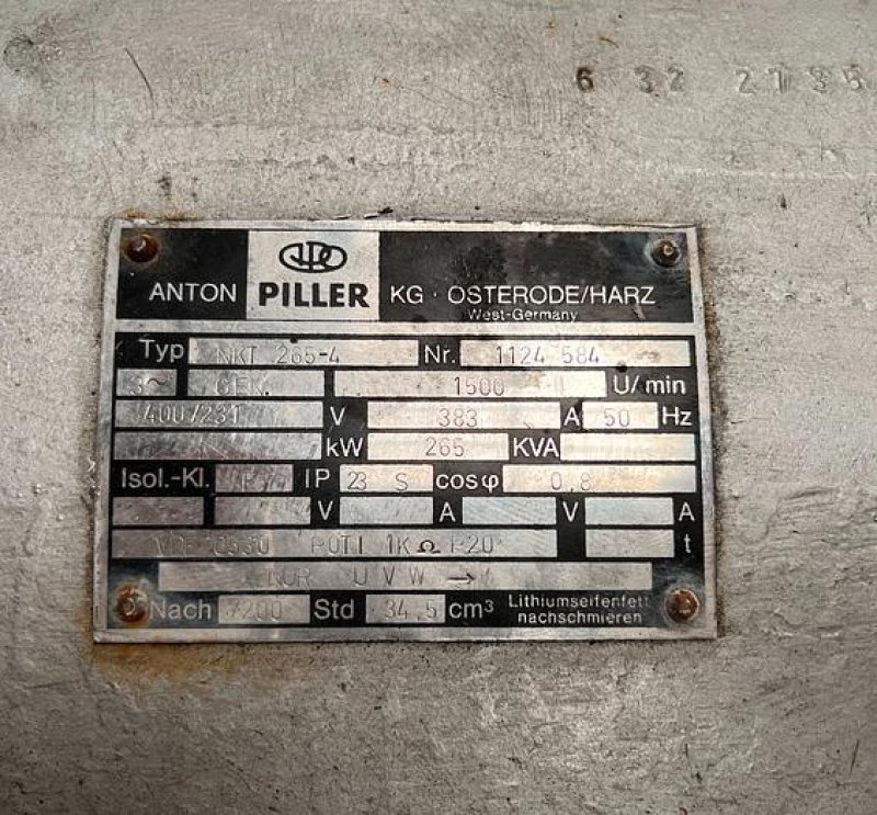 1986 CUMMINS KT1150G / ANTON PILLER GEN SET 265 KW
