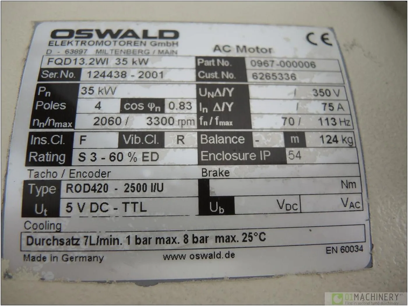 2001 OSWALD FQD13.2WI 35Kw AI2430 - 7