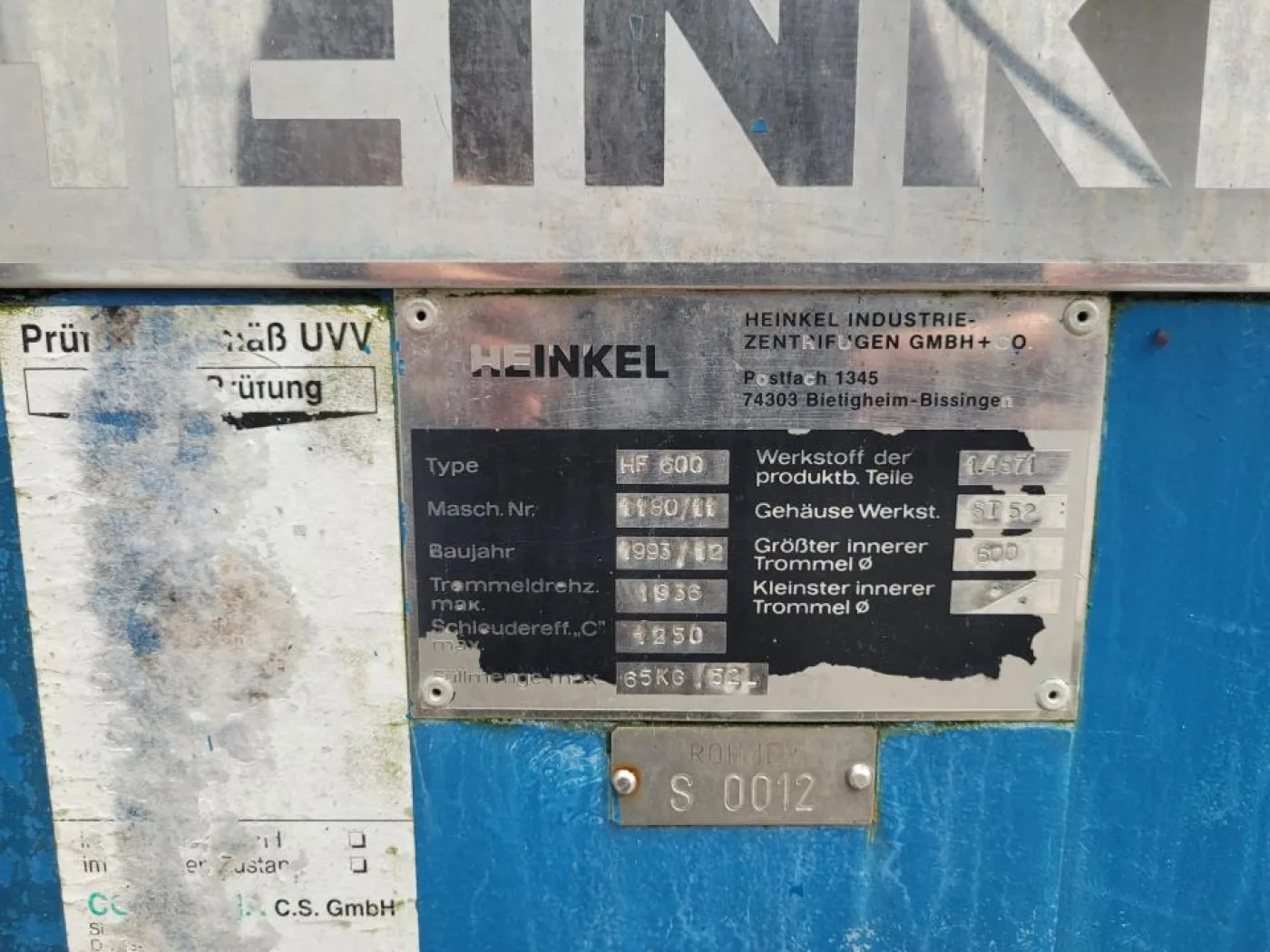1993 Heinkel Horizontal peeler - Inverting filter centrifuges - 5