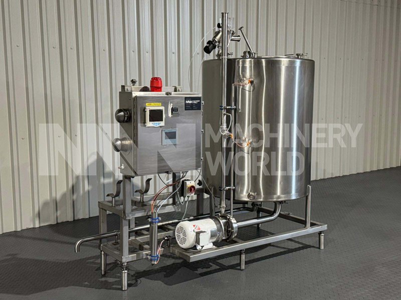 750 Litre Single CIP Cold Wash Tank with 3HP Centrifugal Pump mounted on Skid