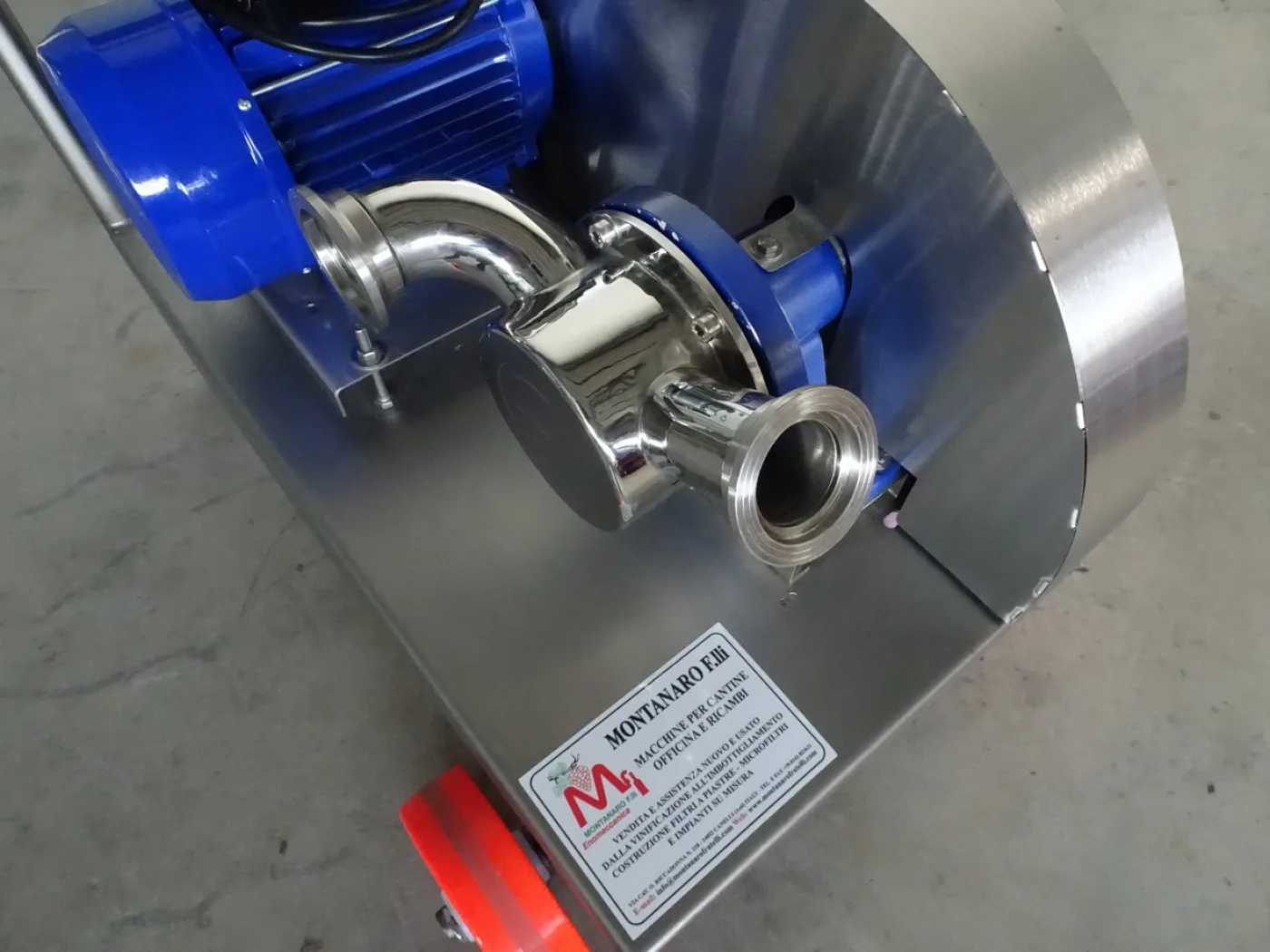PUMP – ELECTRIC PUMP IN STAINLESS STEEL WITH FOOD NEOPRENE IMPELLER MOD. EURO 50 ONE SPEED WITH REDUCTION PULLEY SINGLE PHASE 220 VOLT NEW MACHINE - 6