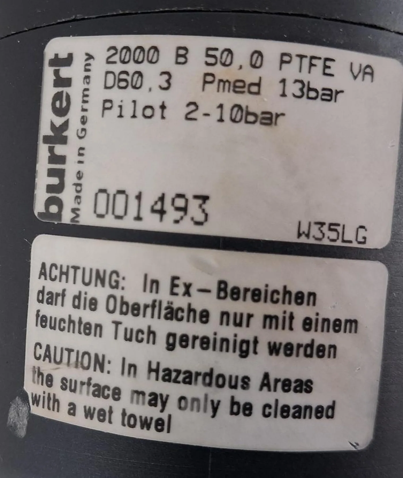 Bürkert 2000B Pneumatisches Schrägsitzventil DN50 PTFE Edelstahl - 7