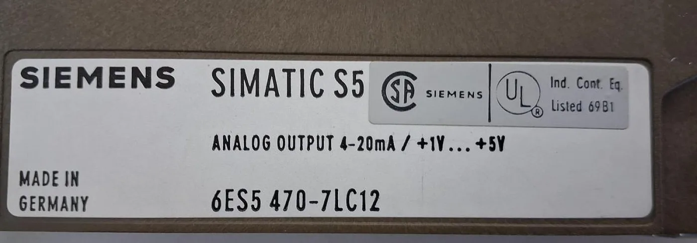Siemens SIMATIC S5 6ES5 470-7LC12 Analog Output Module - 5