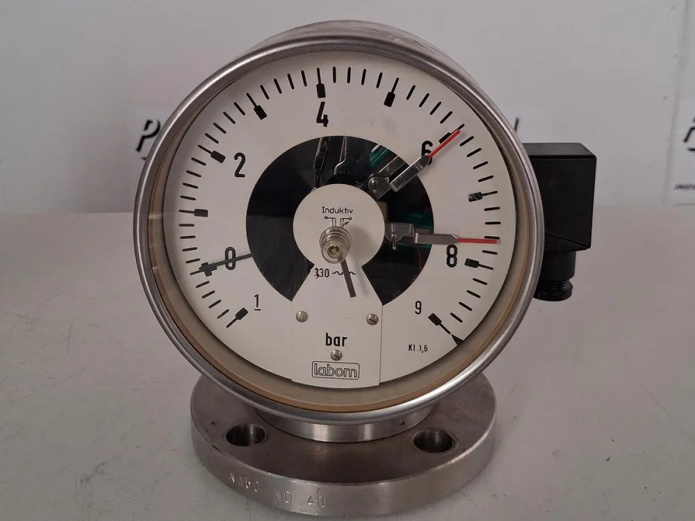 LABOM NG160 Pressure Gauge 0–9 bar DN160 with Inductive Contact