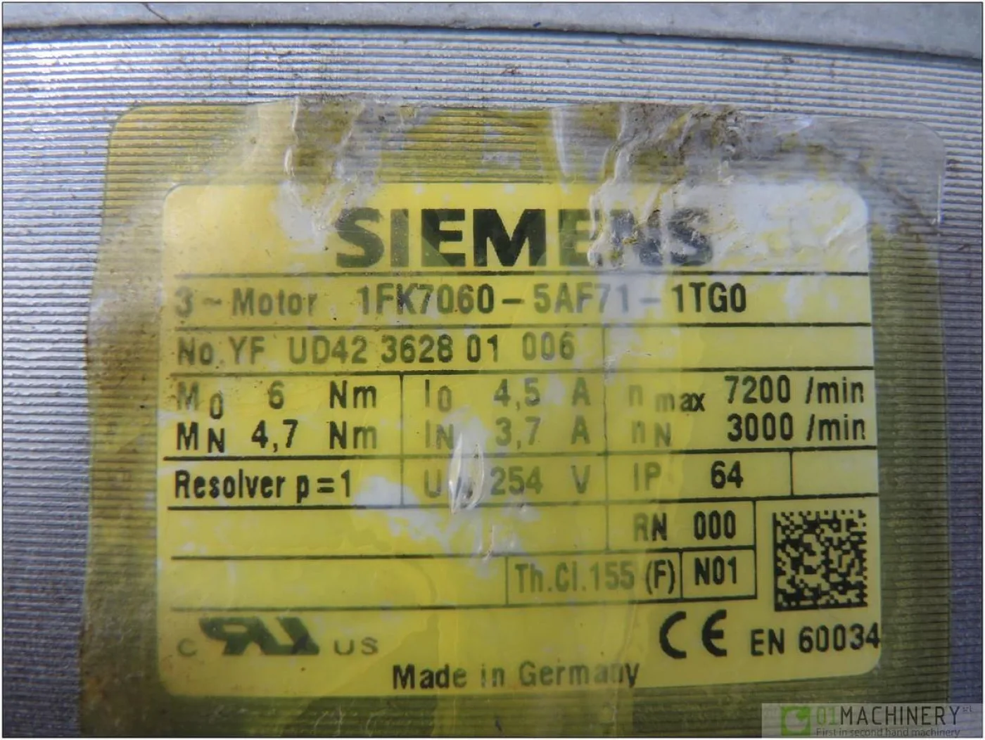 2006 SIEMENS 1FK7060-5AF71-1TG0 AI2943 - 3