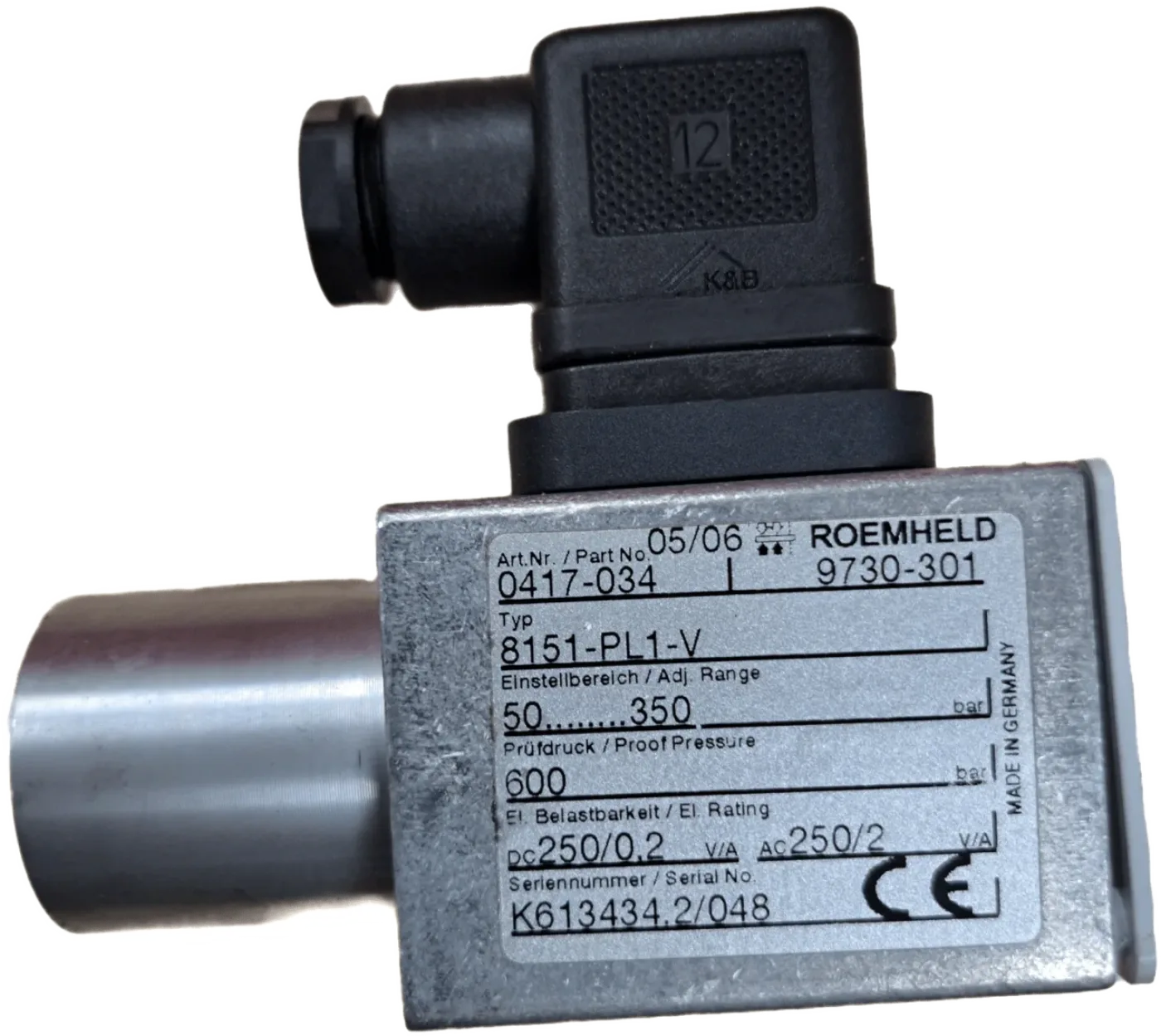 Roemheld Druckschalter 50-350 BAR 9730301 - 2
