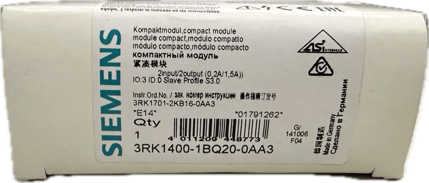 Siemens AS-i Kompaktmodul K45 3RK1400-1BQ20-0AA3 - 3