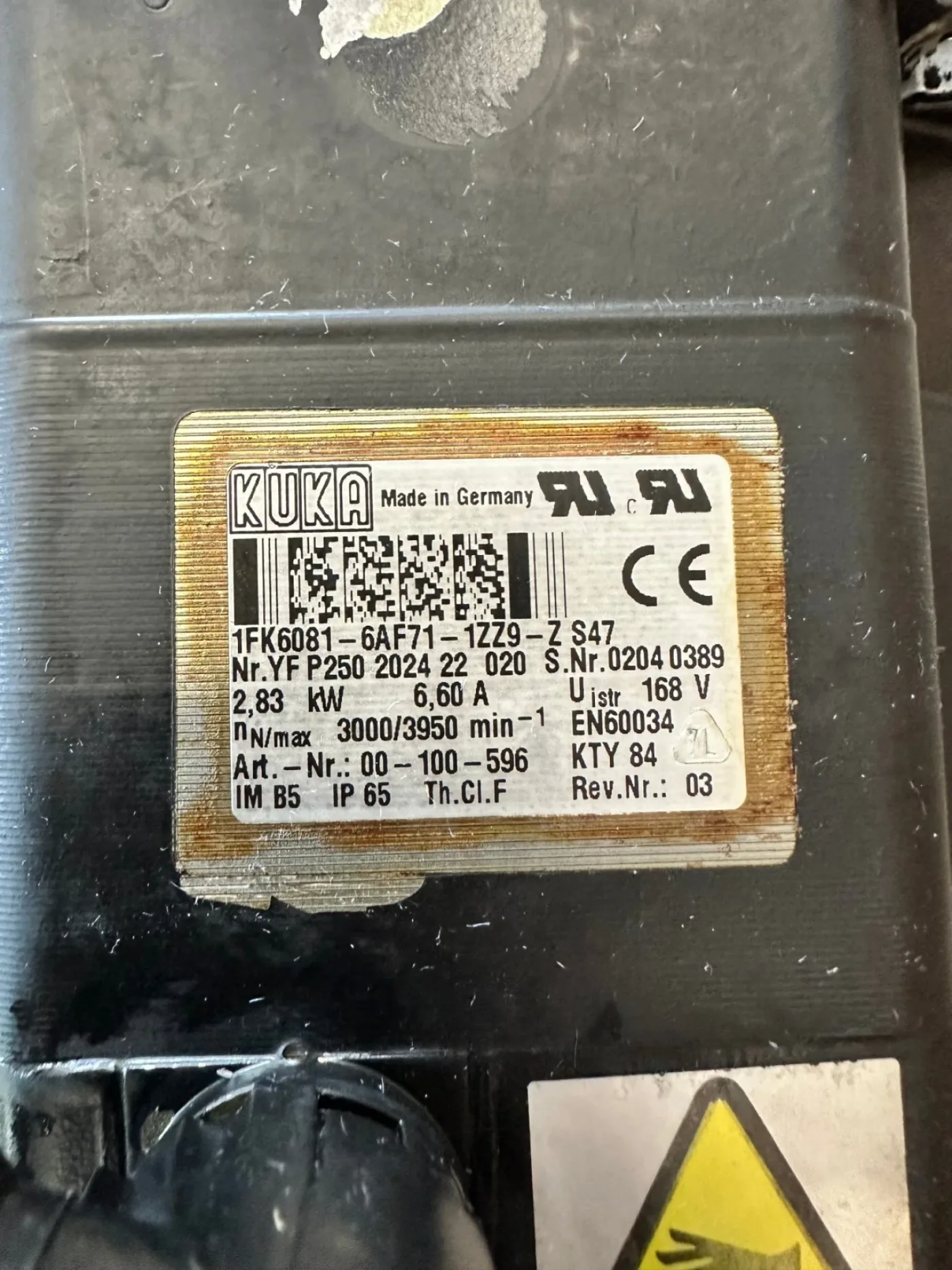 Kuka Servomotor 1FK6081-6AF71-1ZZ9-Z547 - 2