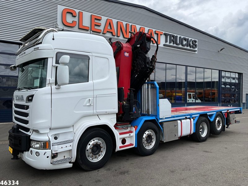 Scania R 580 8x2 V8 Retarder Euro 6 HMF 50 Tonmeter laadkraan + Fly-Jib