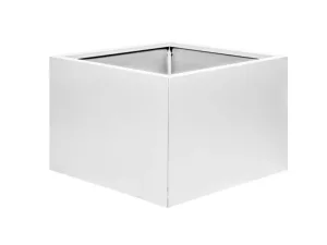 Bloembak Vlak Wit - 60 cm hoog