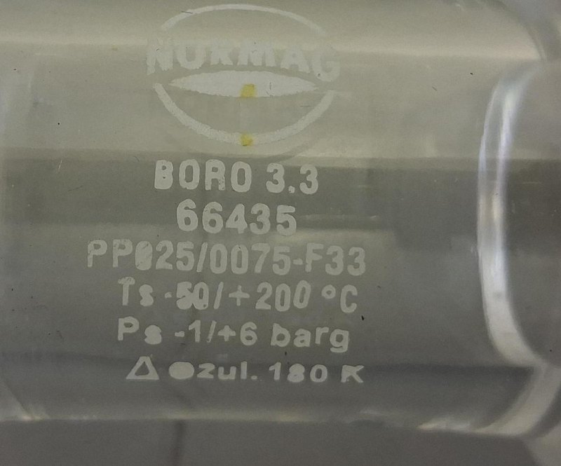 Normag Glasverbindungselement des Typs PPP25/0075-F33 DN25