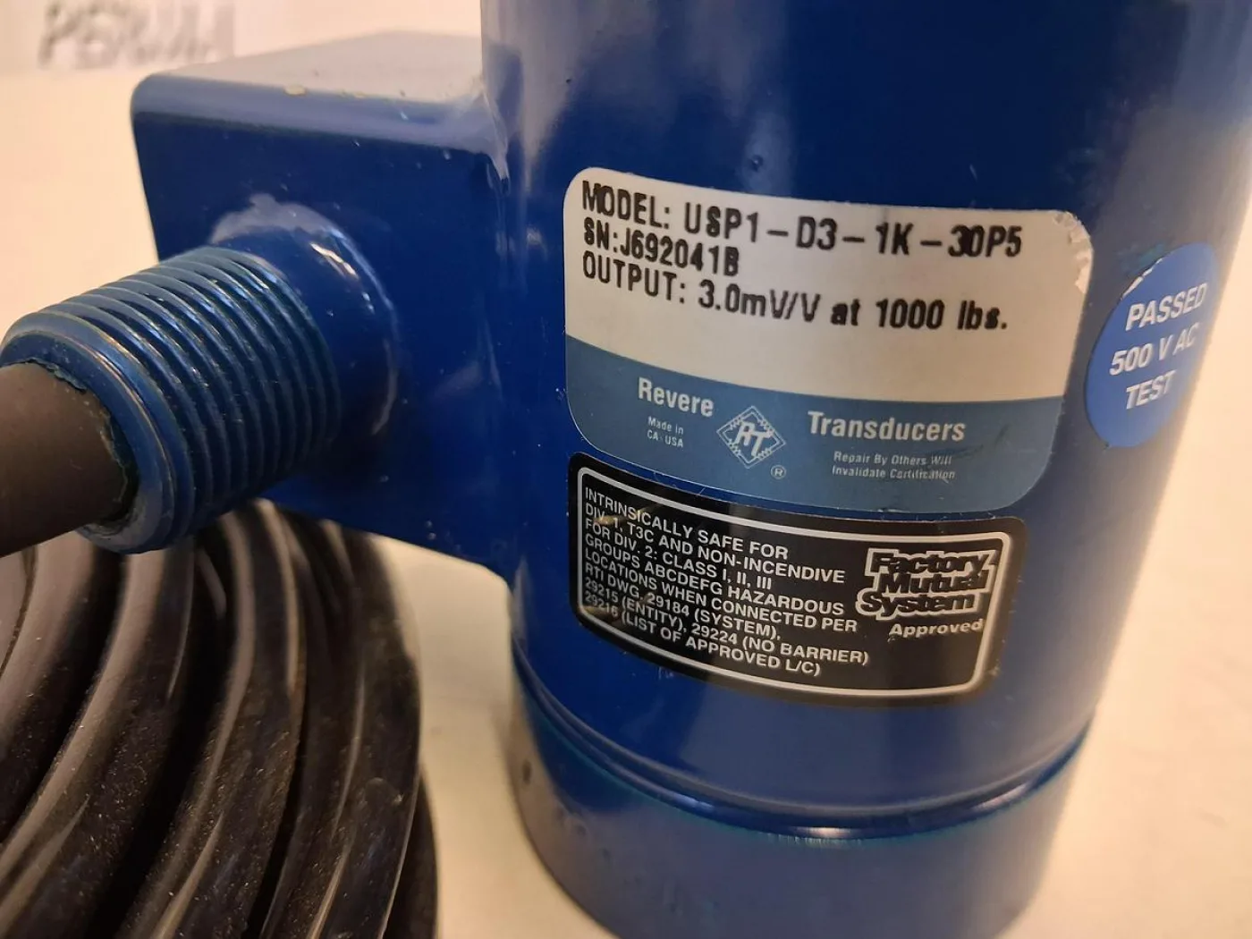 Revere DSP1-D3-1K-30P5 Kraftsensor / Load Cell Transducer - 3