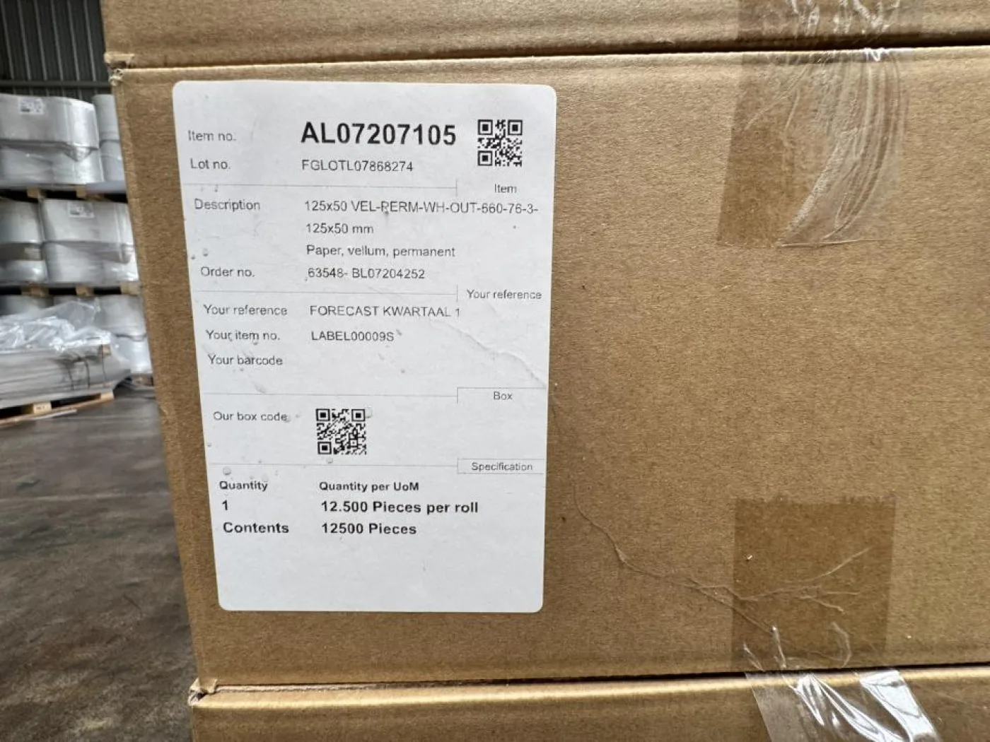 Self-adhesive labels roll, 1x 22 boxes - 4